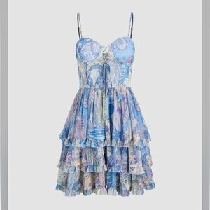 Cider Graphic Ruffle Dress